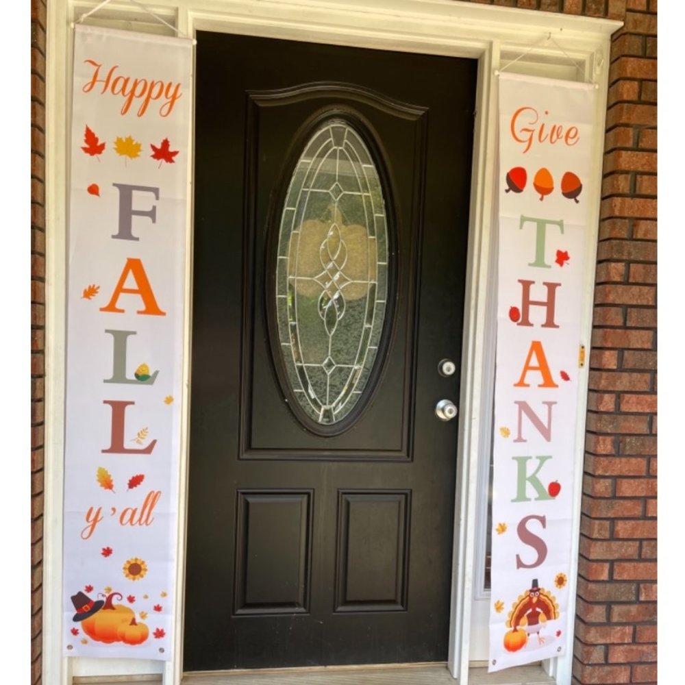 Thanksgiving Signs Banners Front Door Decorations Fall Decor Outdoor Porch Set